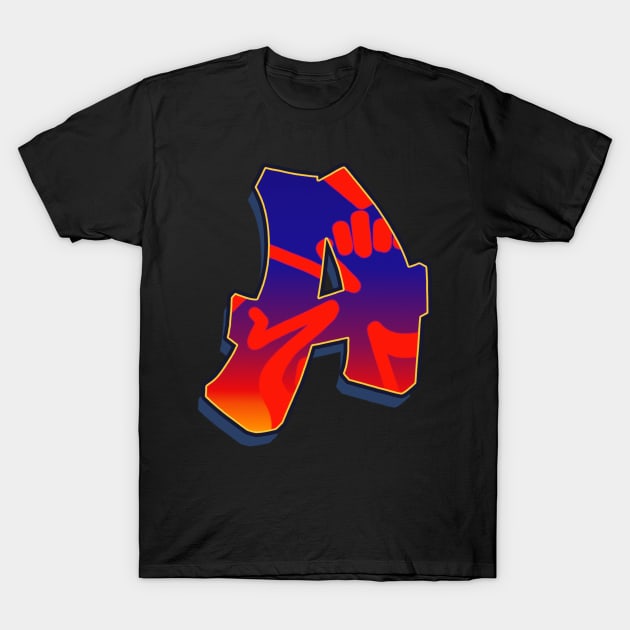 Letter A - Night Sky T-Shirt by Dmitri